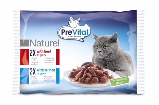 PREVITAL kapsa pre mačky 4x85g hovädzia+losos