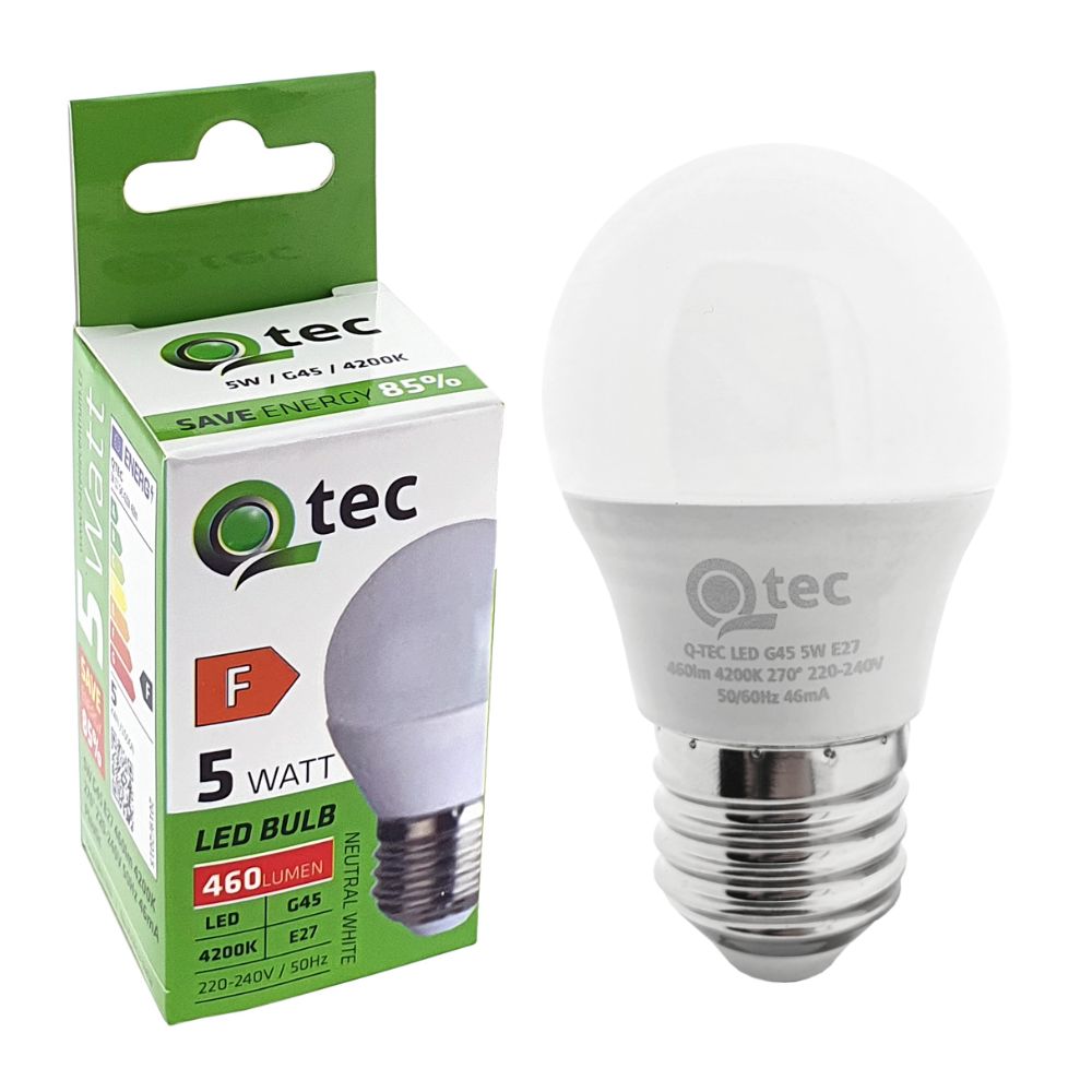 Žiarovka LED Qtec 5W E27 4200k neutrálna biela
