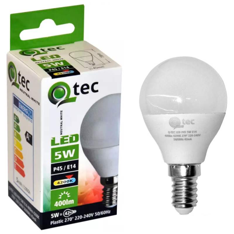 Žiarovka LED Qtec 5W E14 neutrálna biela
