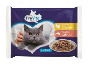 PreVital kapsa pre mačky- 4x100 g kura-losos