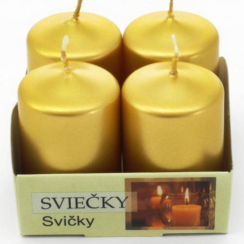 Sviečka ADVENT 40/60, Metalická zlatá