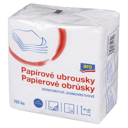 aro Servítky 1 vrstvové 30 x 30 cm 100 ks
