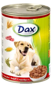 DAX konzerva pre psy hovädzia -kúsky 415g